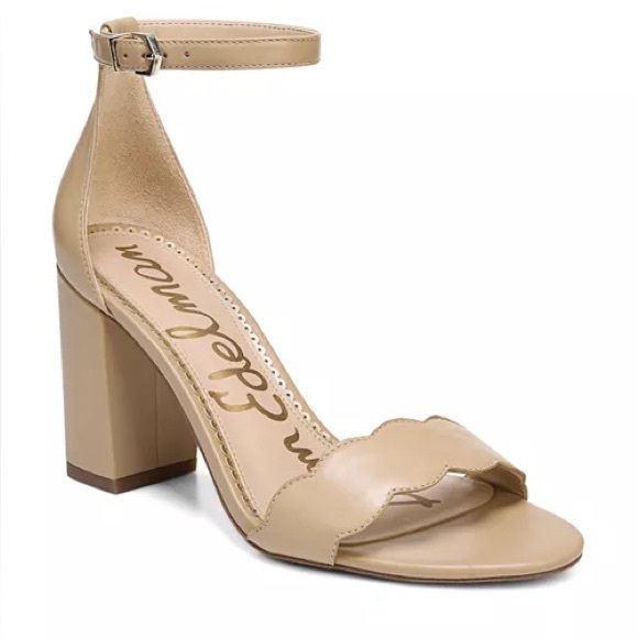 Sam Edelman Beige Block Heel Sandals - Picture 1 of 5